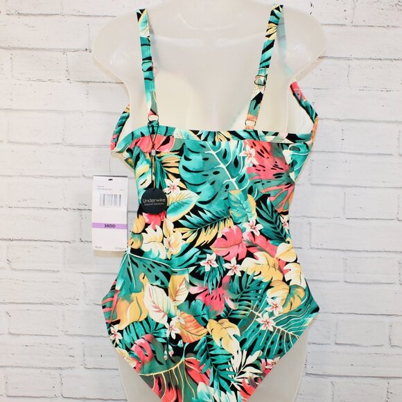 Coco Reef Women's Enrapture Printed Wrap One-Piece Swimsuit 38DD - Picture 10 of 10